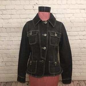 Liz&co. black washed denim jacket Size Small